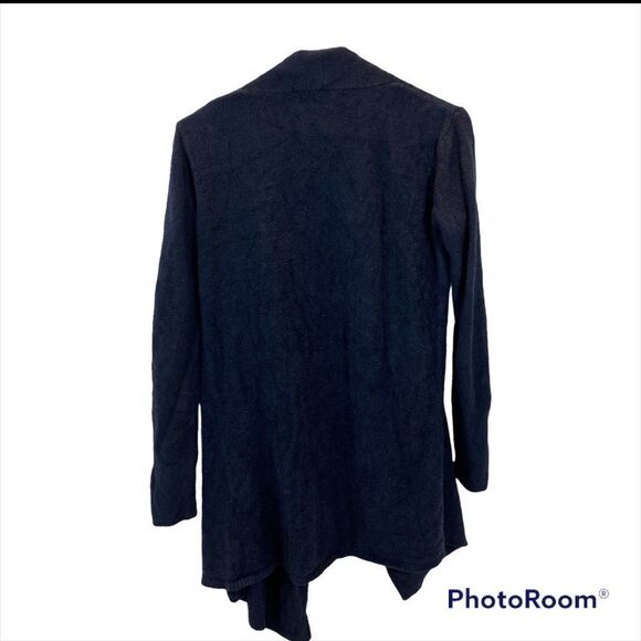 Barefoot Dreams Bamboo Chic Lite Navy Blue Waterfall Open Front Cardigan S/M - Picture 11 of 12